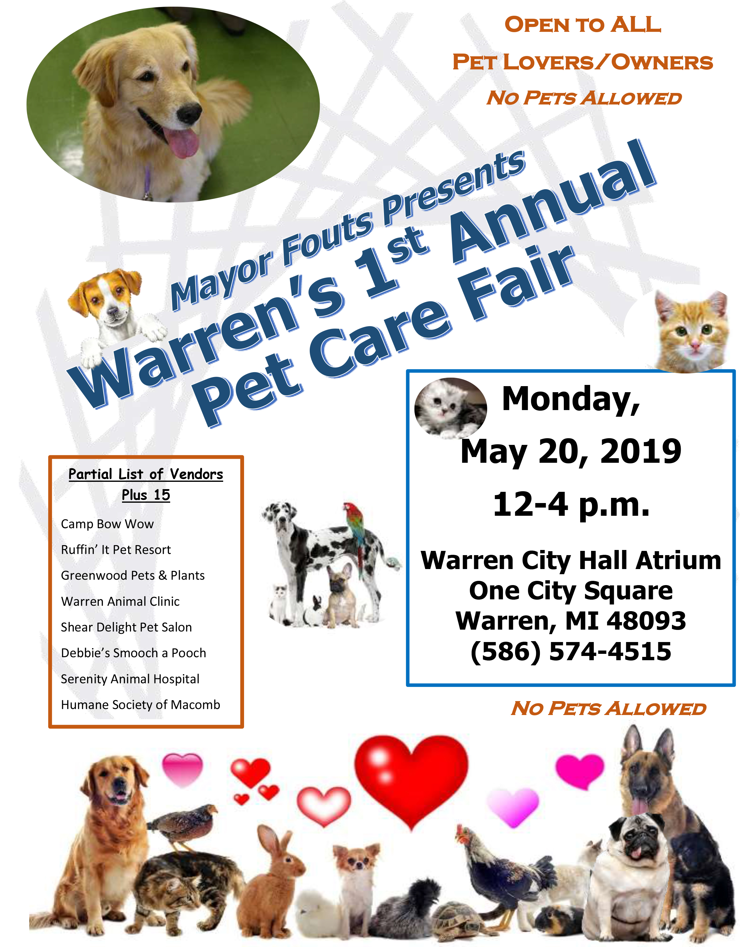 City of Warren Sponsors Annual Pet Care Fair